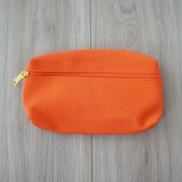 Mandarina Duck Orange Zipper Cosmetic Bag or Travel Pouch Turkish Airlines - Picture 1 of 8